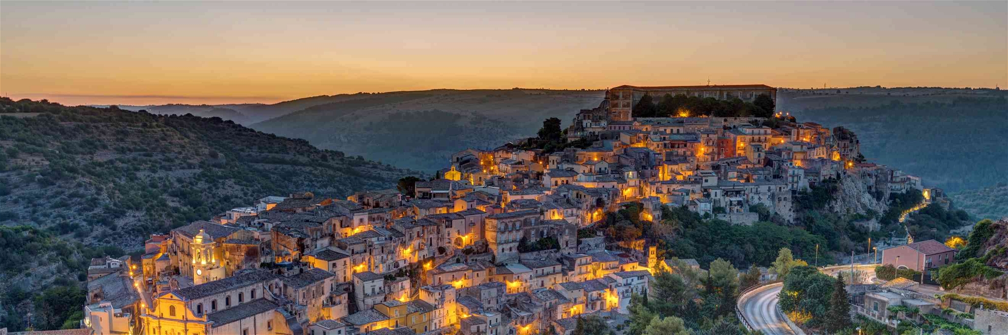 Ragusa in Sicily at sunrise