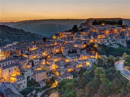 Ragusa in Sicily at sunrise