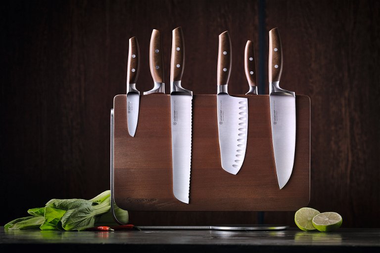 Many manufacturers offer matching sets of the most popular and useful kitchen knives.