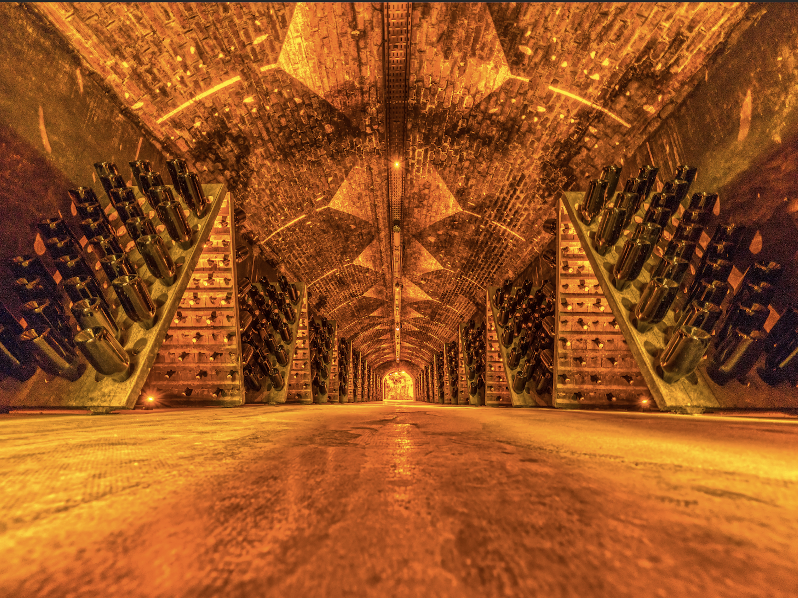 Long ageing in cool, underground cellars is a key part of Champagne's style and flavour.