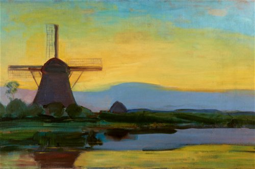 Piet Mondrian, Oostzijder Mühle am Abend, um 1907–1908
