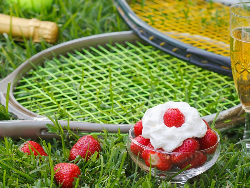 Signature Wimbledon dishes: strawberries and Champagne.