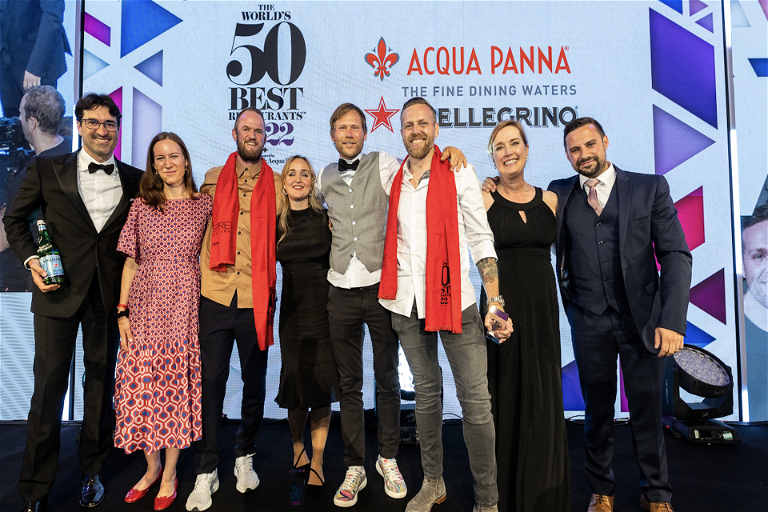 The team from Geranium, The World's Best Restaurant and The Best Restaurant in Europe 2022, sponsored by S.Pellegrino &amp; Acqua Panna.