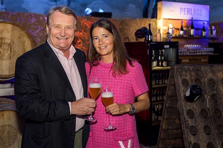 Stiegl-Eigentümer Heinrich Dieter und Alessandra Kiener&nbsp;zeigten sich begeistert von der prickelnden Bierkreation.