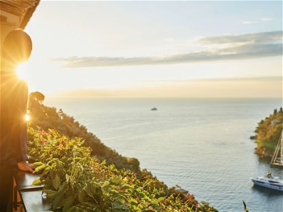 Mehr Italien geht nicht: Blick von der Terrasse des »Splendido«&nbsp;in Portofino auf das Ligurische Meer.