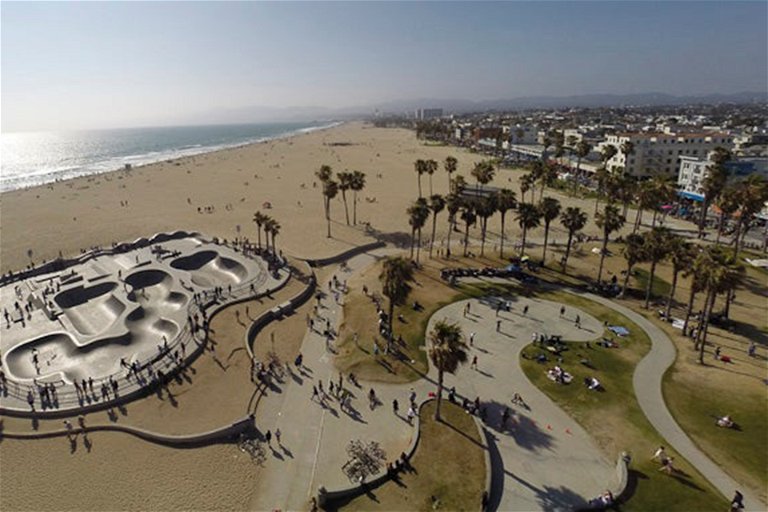Venice Beach is popular among travellers.