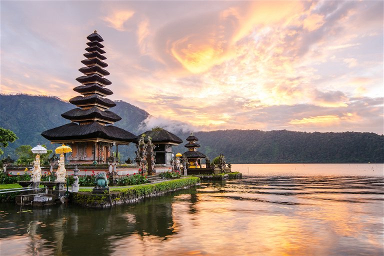 Bali is known for its beautiful natural surroundings and temples.