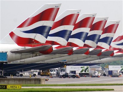 British Airways planes at Heathrow.