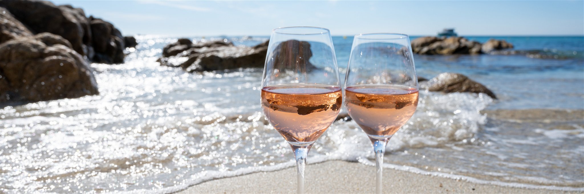 Rosé wines come in a range of pink hues.