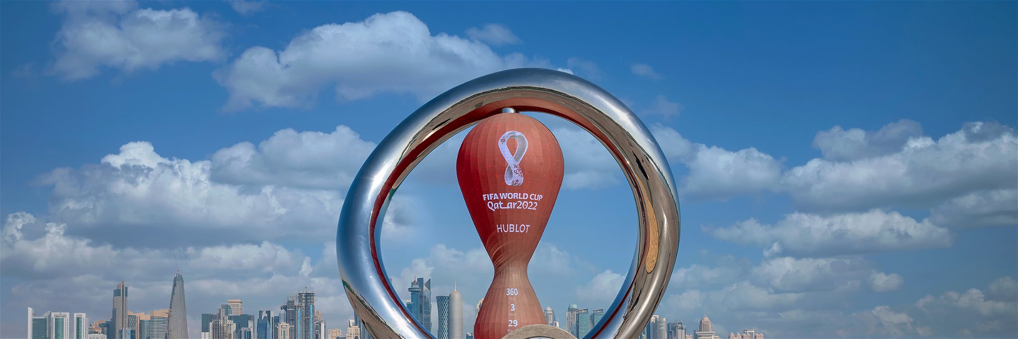 Countdown clock for the World Cup 2022 at Doha, Qatar.