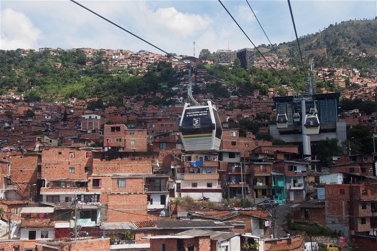 A sedate way to approach District 13 in Medellin ...