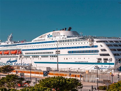 A large cruise ship in Marseille, France.