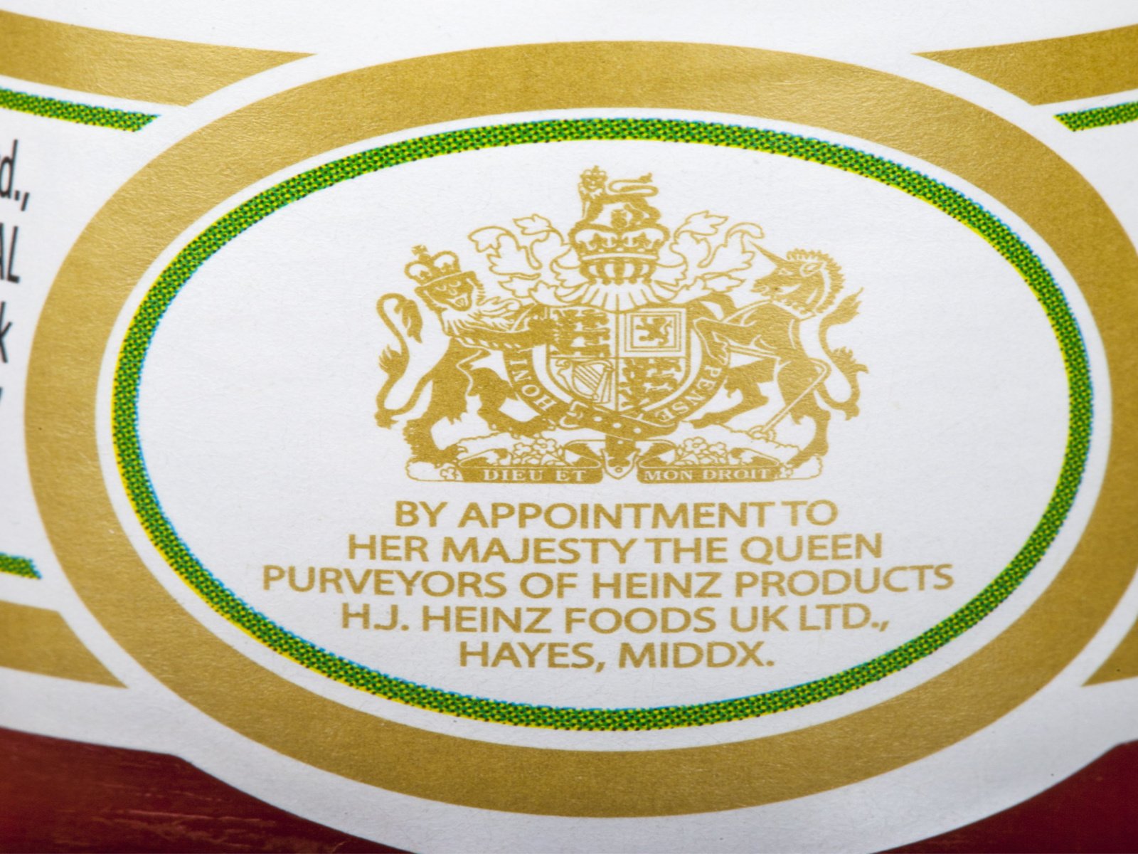 The Royal Warrant of Appointment on a bottle&nbsp;of Heinz ketchup