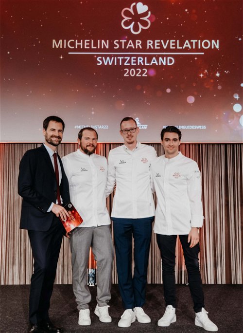 The new two-star chefs – Pascal Steffen from Basel's Roots, Kevin Romes from Skin's - The Restaurant in Lenzburg and Daniel Zeindlhofer from Zurich's Igniv Zürich by Andreas Caminada.