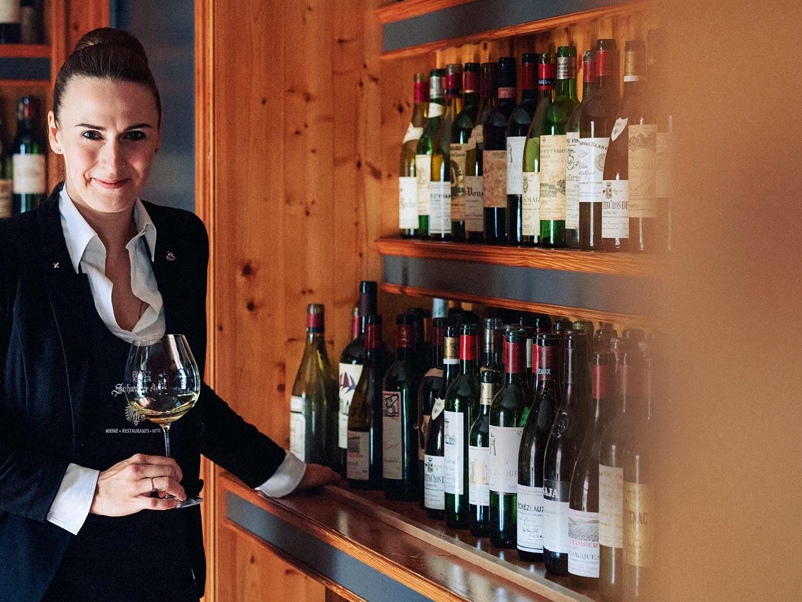 Melanie Wagner, sommelier at the&nbsp;Schwarzer Adler, which offers 4,000 items on its wine list.