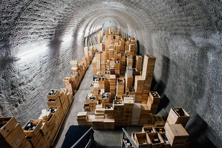 Most of the wines are stored in perfect conditions in a mountain tunnel.