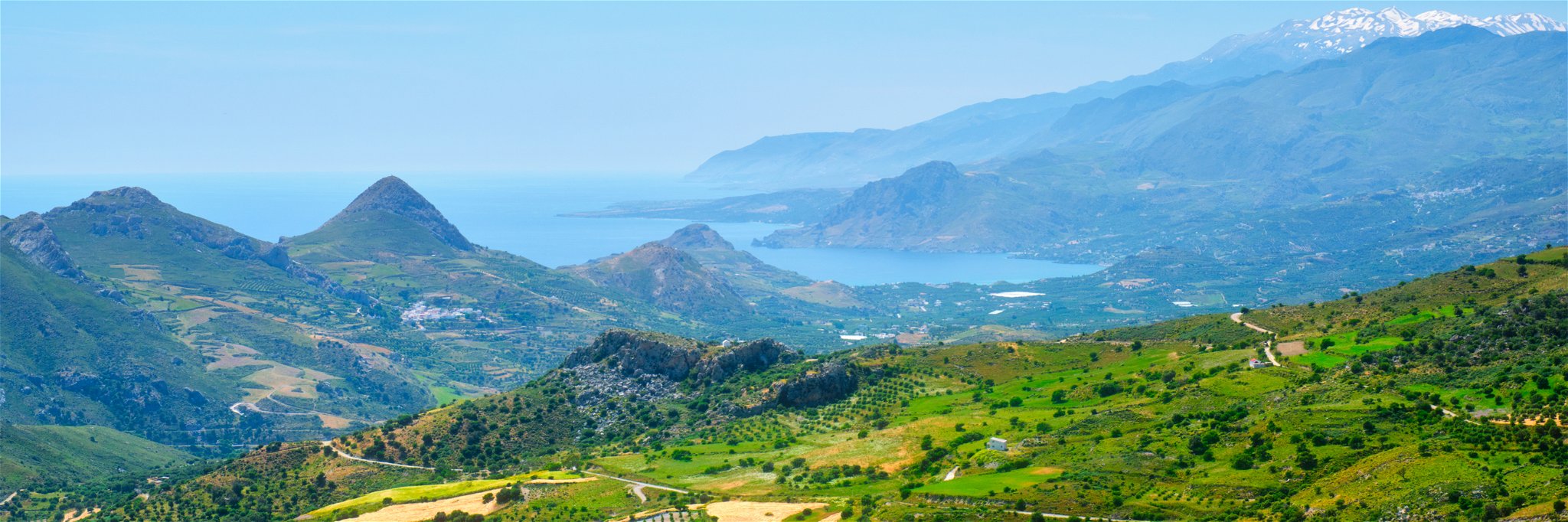Vineyards and farmland in Crete.