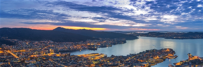 View of Bergen, Norway, from Mt. Fløyen.