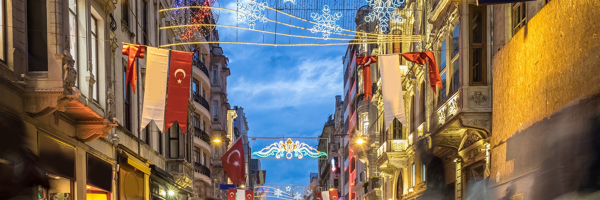 Istiklal street in Istanbul, Turkey.