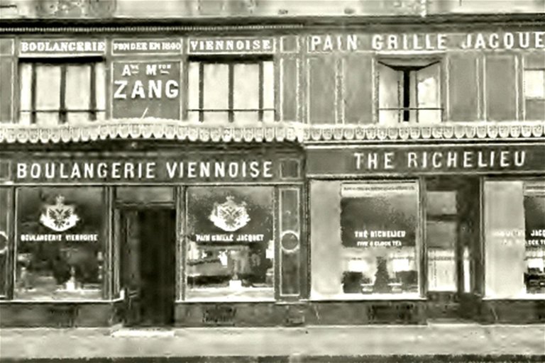 Die »Boulangerie Viennoise« von August Zang Rue de Richelieu in Paris um 1909.
