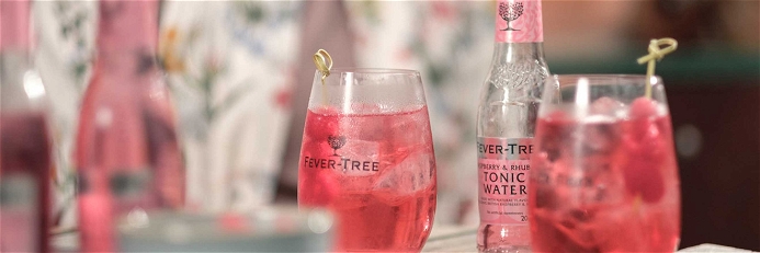 Gin mit Raspberry &amp; Rhubarb Tonic Water.