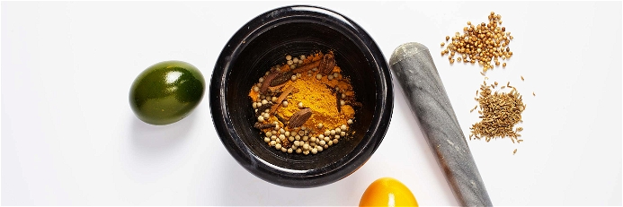 Eier in Currysauce