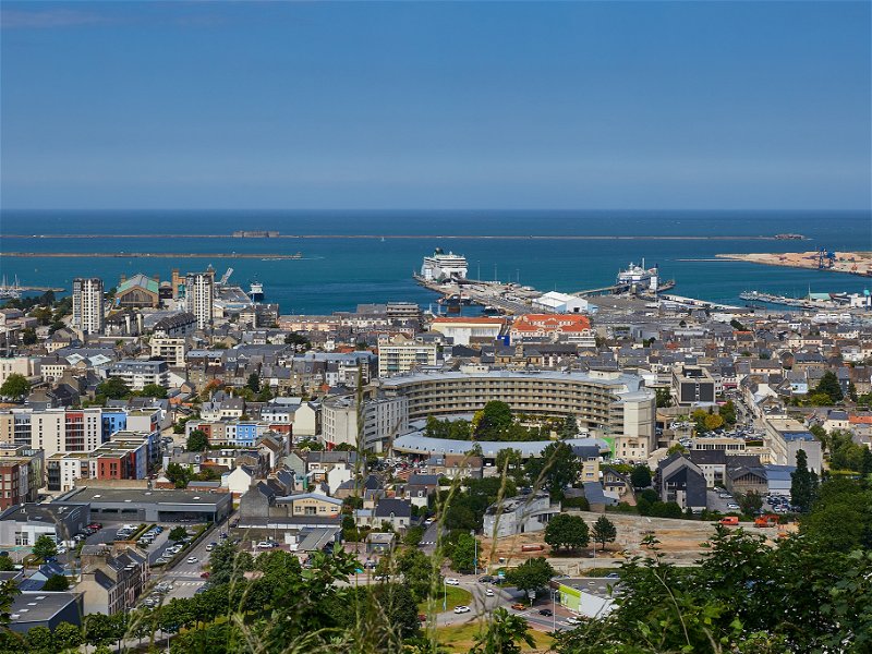 Aerial view of Cherbourg, France.