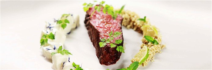 Onglet with Quinoa and Cucumber