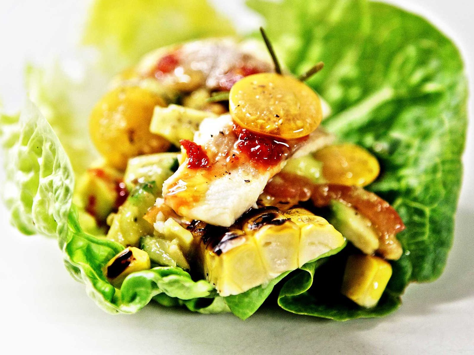 Salad Wraps with Trout &amp; Corn