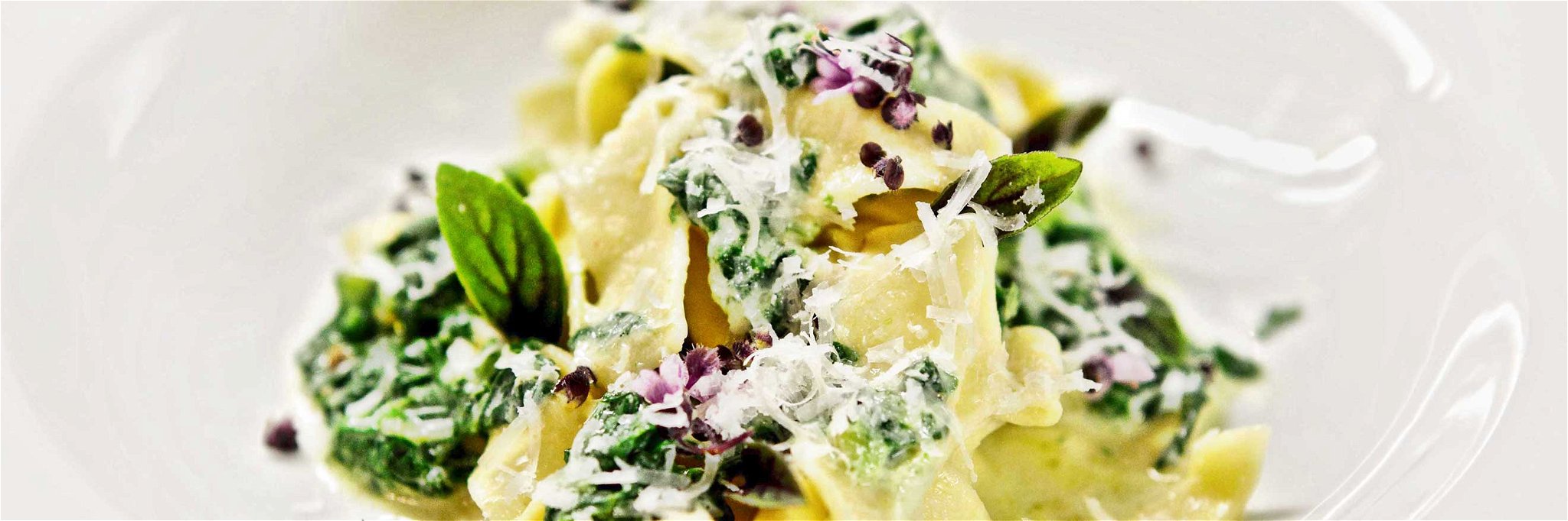 Pasta: Pappardelle with Mascarpone and Fresh Spinach