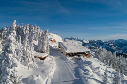 Bergrestaurant Sonnkogel im Winter | Skihütte im Skigebiet Schmittenhöhe