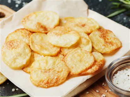 The chips can be deep or shallow fried as equipment allows.