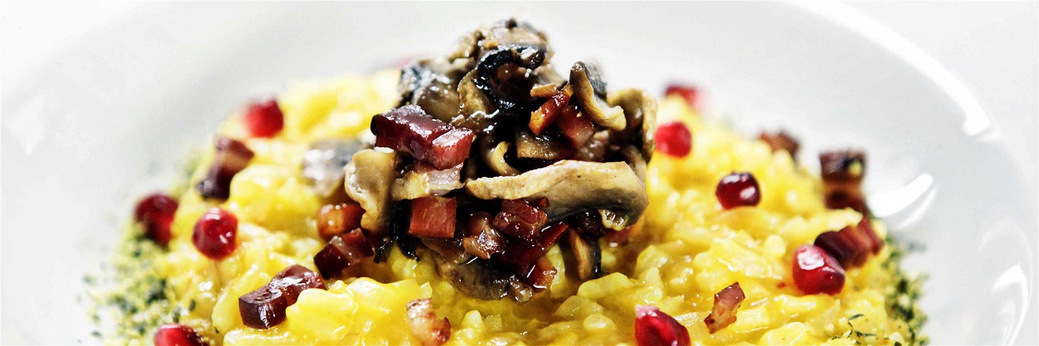 Pumpkin Risotto with Speck and Mushrooms