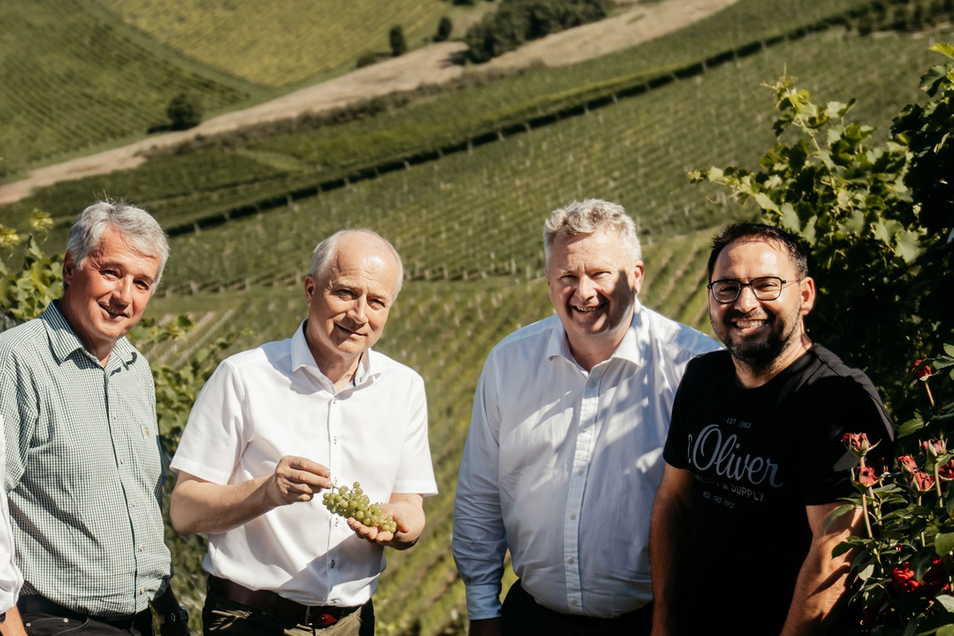 Weinbaudirektor Werner Luttenberger, Landesrat Hans Seitinger, Österreich Wein-Geschäftsführer Chris Yorke und Weinbaupräsident Stefan Potzinger.