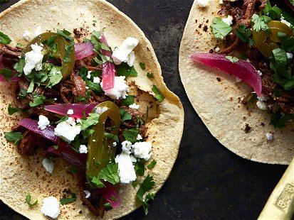 Tacos with Braised Beef and Chocolate