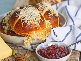 Serve the buns with more cheese, chutney – and perhaps Marmite.