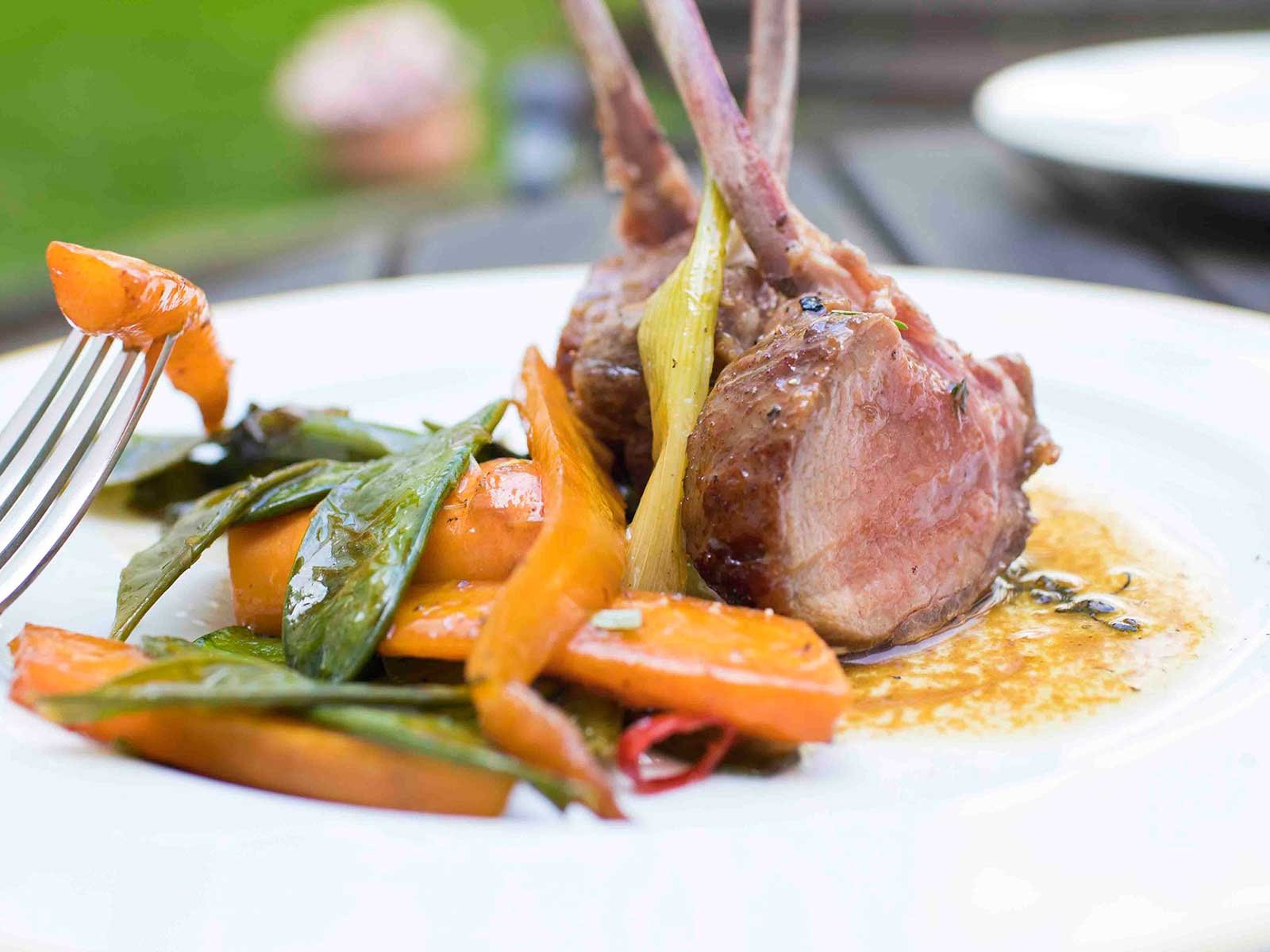 Crown Roast of Lamb with Glazed Vegetables