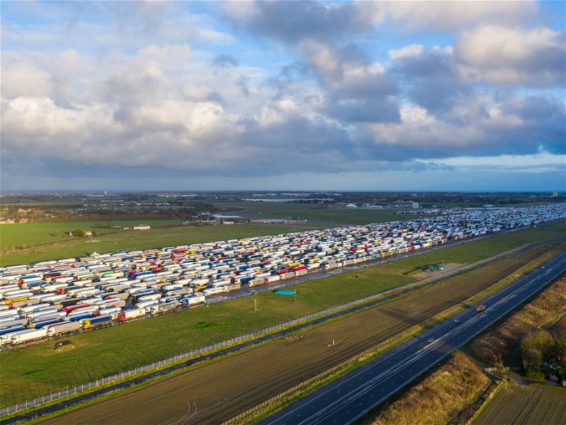 The former Manston Airport has been used as lorry park in 2020 when the British-French border was closed and thousands of trucks were stuck.