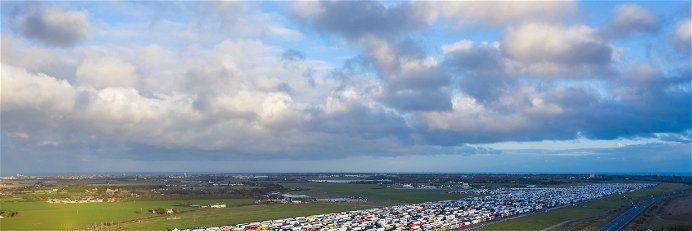The former Manston Airport has been used as lorry park in 2020 when the British-French border was closed and thousands of trucks were stuck.