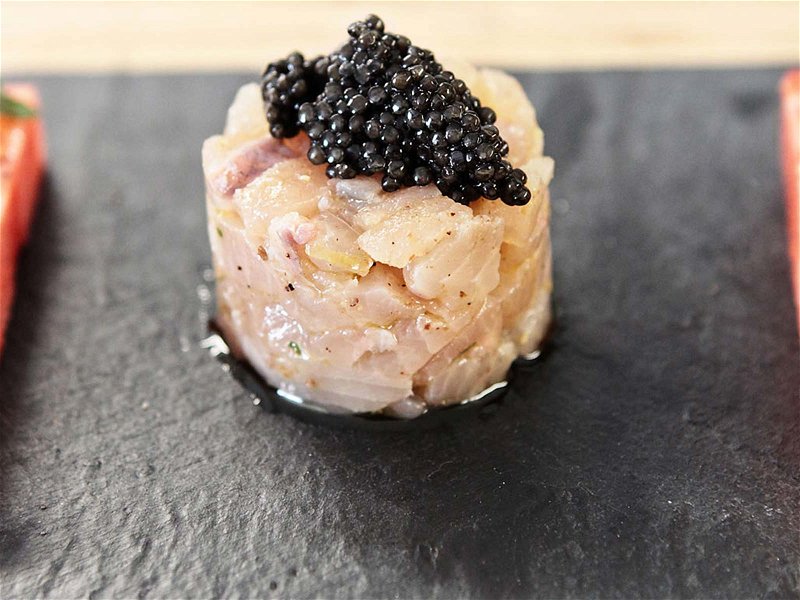 Char&nbsp; fillet with watermelon &amp;&nbsp;caviar