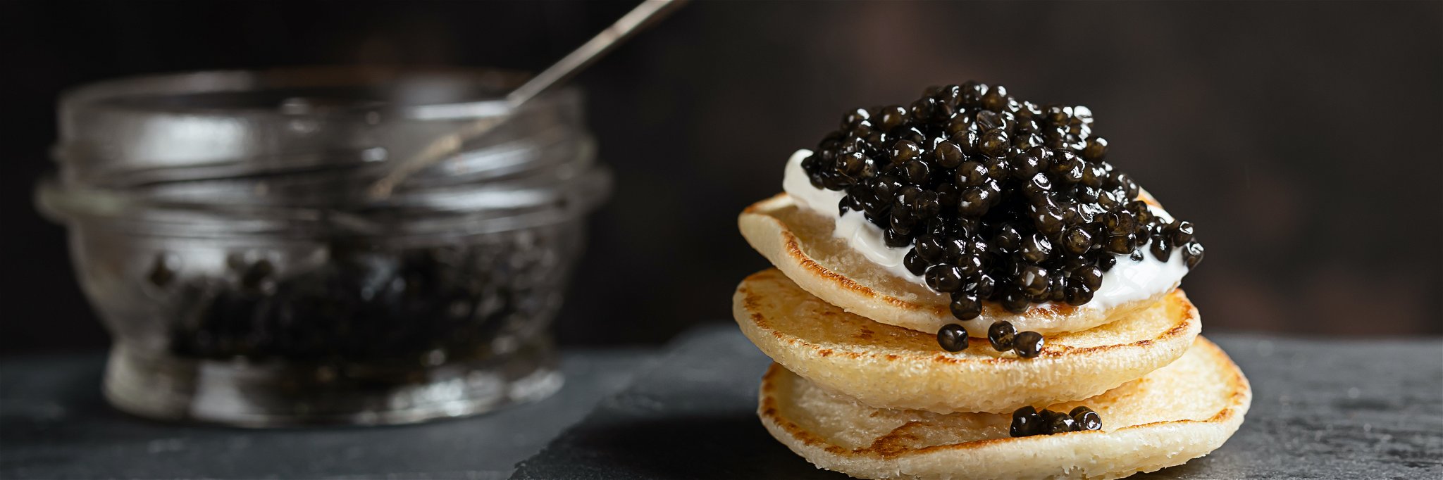 Homemade Blini with Caviar