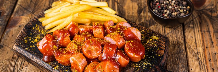 In deutschen Kantinen wird immer weniger Fleisch gegessen. Trotzdem bleibt die Currywurst auf vielen Speisekarten.