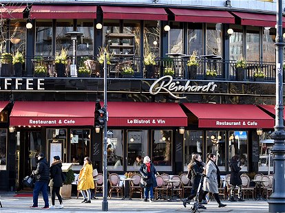 Berlin Germany - February 2020: Reinhard's Restaurant cafe on Kurfurstendamm in Berlin Germany