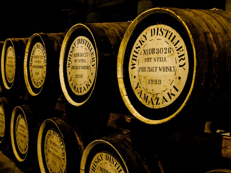 Cellar with whiskey barrels, Yamazaki, Japan