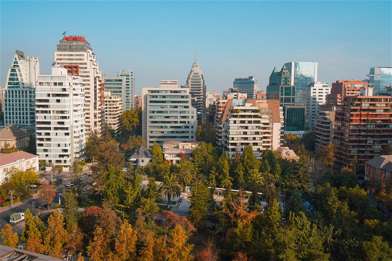 Aerial image of Las Condes district in Santiago