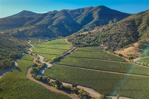 Aerial image of Vik Retreat and Vik vineyard in Millahue, Chile