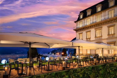 Auf der Terrasse des Hotel «Splendide Royal» speist man königlich mit Blick auf den Luganersee.