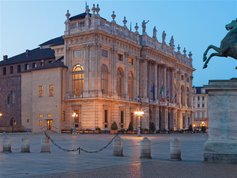 Piazza Castello with Palazzo Madama and Palazzo Reale, Rome, Italy