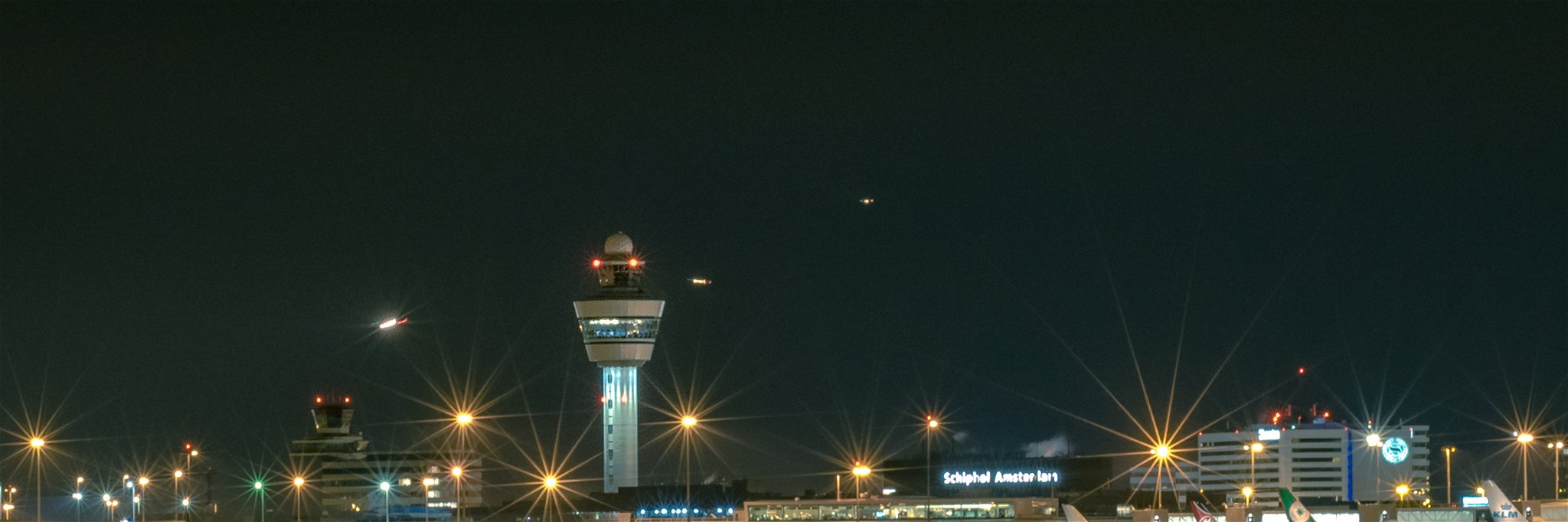 Schiphol Amsterdam International Airport by night