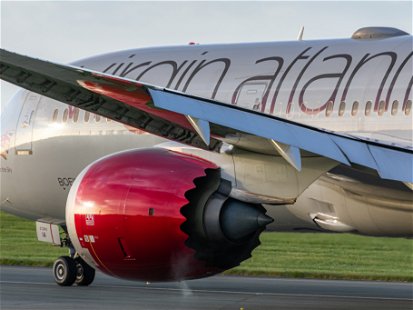 Dublin, Ireland / May 2020: Virgin Atlantic, Boeing 787, landed at Dublin airport.